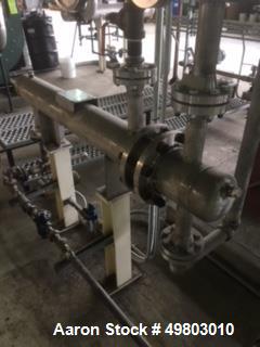 Used Perry Products U Tube Shell & Tube Heat Exchanger, 16 Square Feet, Horizontal, Model UTSSMX-6-16, 316L Stainless Steel. Shell rated Full Vacuum & 150 psi at -80 to 400 degrees F. (11) 3/4” Diame...