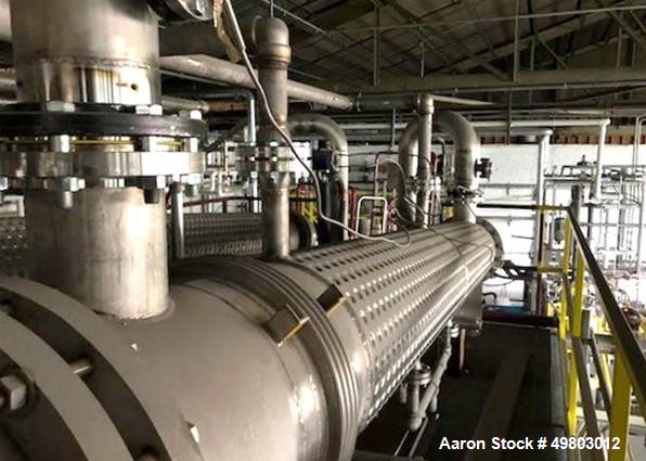 Used Perry Products Shell & Tube Heat Exchanger, 623 Square Feet, Horizontal. 316L Stainless steel shell with a 304 stainless steel dimple jacket rated Full Vacuum & 100 psi at -80 to 300 degrees F. ...