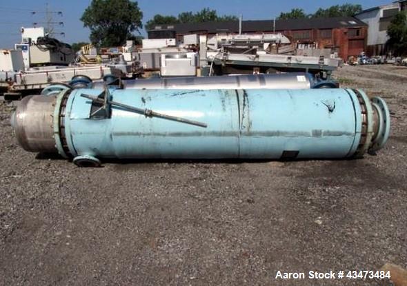 Used Pfaudler Shell & Tube Heat Exchanger, 548 Square Feet, Model 20096-BEM. 316 Stainless steel tubes, tube sheets and bonnets. (349) 0.75" Diameter x 8' long tubes rated 150 psi at 350 degrees F. C...