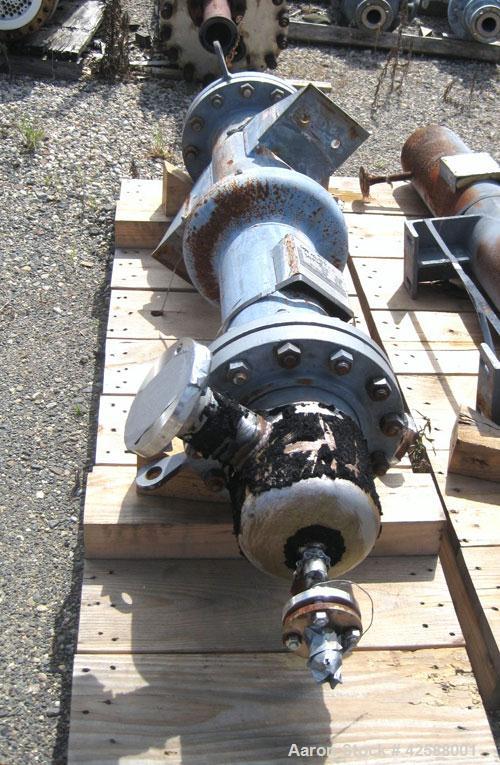 Used Pfaudler Single Pass Shell & Tube Heat Exchanger, 15.2 square feet, vertical. Carbon steel shell rated 100 psi at -20 to 400 deg F. (26) 3/4" Diameter x 3’ long 316L stainless steel tubes rated ...