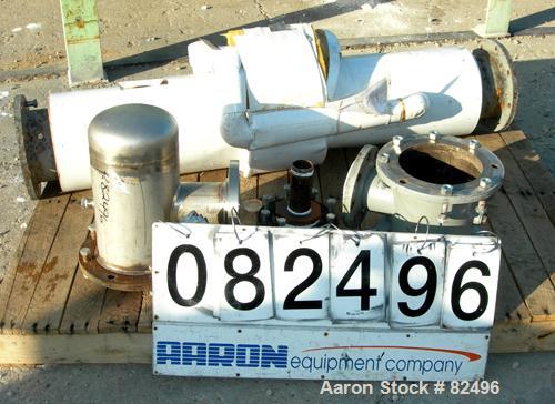 USED: Roben shell and tube heat exchanger, 36 sq ft, 304 stainless steel. 2 piece bolt together carbon steel shell rated 50 psi at 300 deg F, (40) 5/8" diameter x 5' long tubes rated 50 psi at 300 de...
