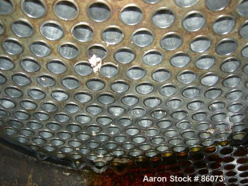 USED: Roben single pass shell and tube heat exchanger, 201 square feet, vertical. Carbon steel shell rated 100 psi at 212 deg F, (206) 3/4" diameter x 5' long 316 stainless steel tubes rated 50 psi/F...