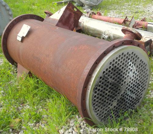 Used Rubicon Single Pass Heat Exchanger, Model VT26C1-72V, 260 Square Feet, 316 Stainless Steel Product Contact, Vertical. (222) Tubes 3/4" diameter x 72" long, rated 150 PSI & FV @ 500 Degrees F, ca...