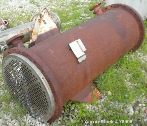 Used Rubicon Single Pass Heat Exchanger, Model VT26C1-72V, 260 Square Feet, 316 Stainless Steel Product Contact, Vertical. (222) Tubes 3/4" diameter x 72" long, rated 150 PSI & FV @ 500 Degrees F, ca...