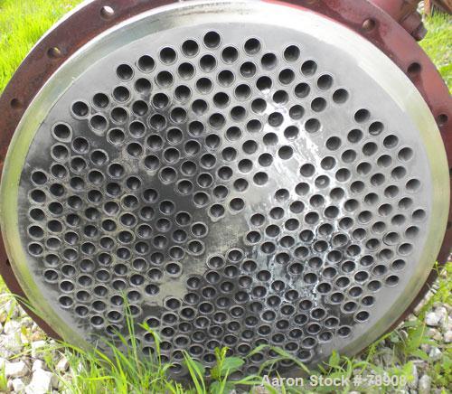 Used Rubicon Single Pass Heat Exchanger, Model VT26C1-72V, 260 Square Feet, 316 Stainless Steel Product Contact, Vertical. (222) Tubes 3/4" diameter x 72" long, rated 150 PSI & FV @ 500 Degrees F, ca...