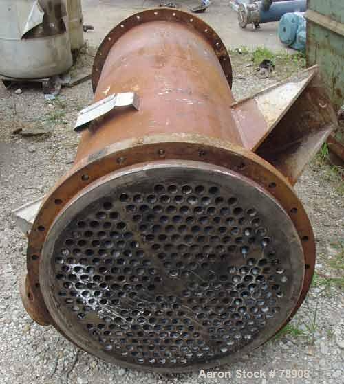 Used Rubicon Single Pass Heat Exchanger, Model VT26C1-72V, 260 Square Feet, 316 Stainless Steel Product Contact, Vertical. (222) Tubes 3/4" diameter x 72" long, rated 150 PSI & FV @ 500 Degrees F, ca...