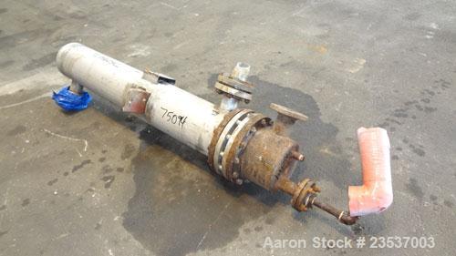 Used Rubicon U-Tube Heat Exchanger, 46 Square Feet, Vertical. Model WC10AU2-60VDTS. (51) 5/8" Diameter x 5' long  304 stainless steel tubes rated Full Vacuum/150 psi at 400 degrees F. 304 Stainless s...