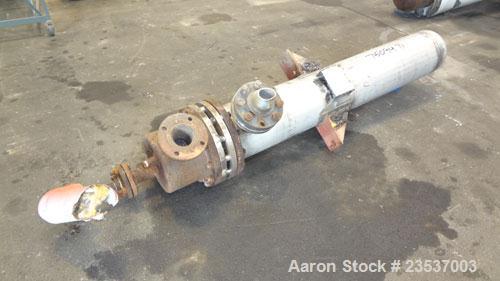 Used Rubicon U-Tube Heat Exchanger, 46 Square Feet, Vertical. Model WC10AU2-60VDTS. (51) 5/8" Diameter x 5' long  304 stainless steel tubes rated Full Vacuum/150 psi at 400 degrees F. 304 Stainless s...