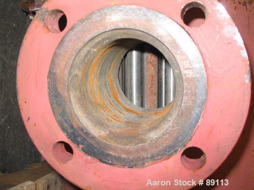 USED: Rubicon shell and tube heat exchanger, 181 square feet, vertical. Carbon steel shell rated 150 psi at 400 deg F, 316L stainless steel tubes rated 150 psi/FV at 400 deg F. 316L stainless steel h...