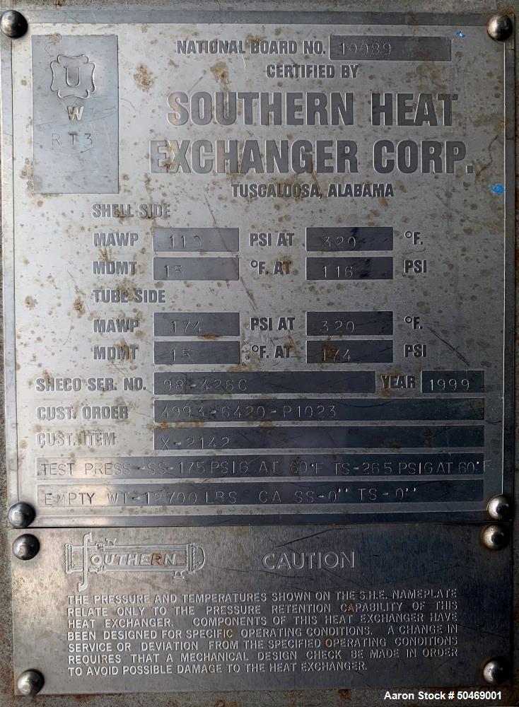 Used Southern Heat Exchanger 6 Pass Shell and Tube Heat Exchanger