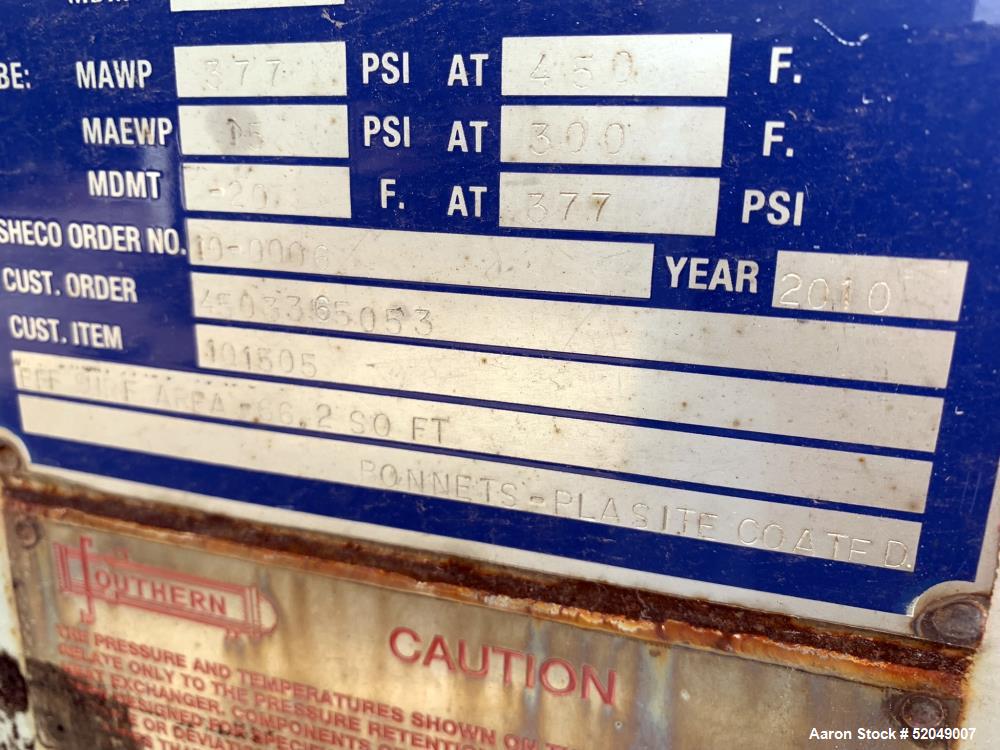 Installed but Unused-Southern Heat Exchanger Shell & Tube Heat Exchanger, 66.2 S