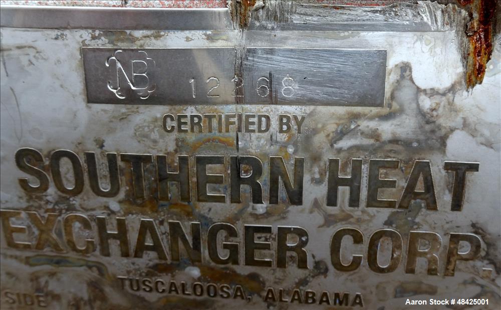Used Southern Heat Exchanger Shell & Tube Heat Exchanger – 4,372 Sq Ft, Carbon Steel Shell, 430 SS Tubes
