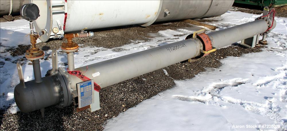Unused- Steeltek Single Pass Shell & Tube Heat Exchanger, 166 Square Feet, Type BEM, Size 10-168, Horizontal. 304L Stainless steel shell rated 160 psi/Full Vacuum at -50 to 400 degrees F. (61) 3/4" D...