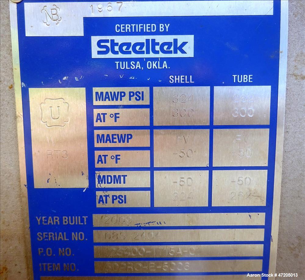 Unused- Steeltek Single Pass Shell & Tube Heat Exchanger, 1,225 Square Fee