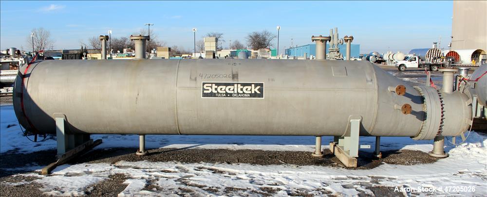 Unused- Steeltek 6 Pass "U" Tube Heat Exchanger, 3,068 Square Feet, Type BKU, Size 30/48-240, Horizontal. 304L Stainless steel shell rated 350 psi/Full Vacuum at -55 to 150 degrees F. (379) 3/4" Diam...