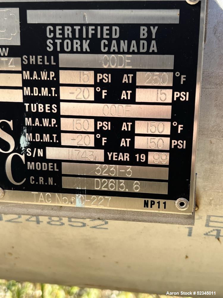 Stork 2 Pass Shell and Tube Heat Exchanger