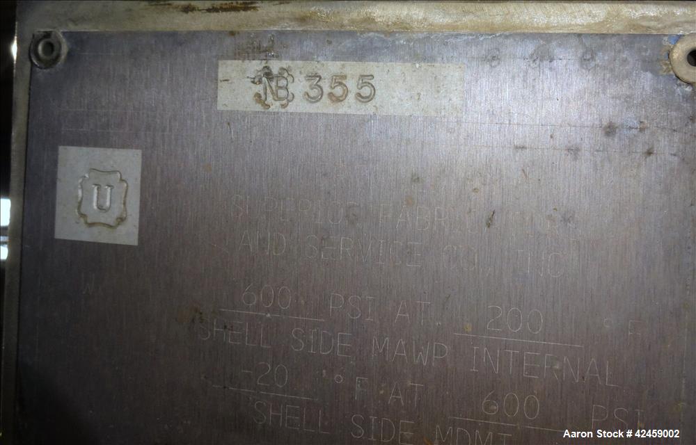 Used Stainless Steel Superior Fabricators Single Pass Heat Exchanger, 42 Square