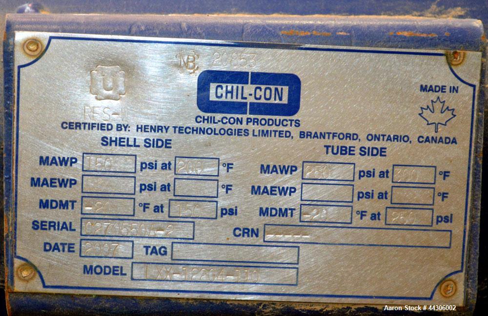 Unused- Chil-Con Products Single Pass Shell and Tube Heat Exchanger