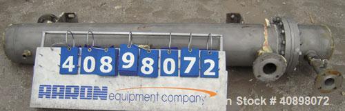 Used Yula U Tube Heat Exchanger, 58 Square Feet, Stainless Steel, Horizontal, Model WCV-2D-66BS. 316L stainless steel shell rated 150 psi at 100 deg F, and –150 deg F at 150 psi. (30) ¾’’ diameter x ...