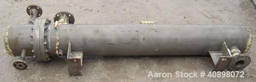 Used Yula U Tube Heat Exchanger, 58 Square Feet, Stainless Steel, Horizontal, Model WCV-2D-66BS. 316L stainless steel shell rated 150 psi at 100 deg F, and –150 deg F at 150 psi. (30) ¾’’ diameter x ...