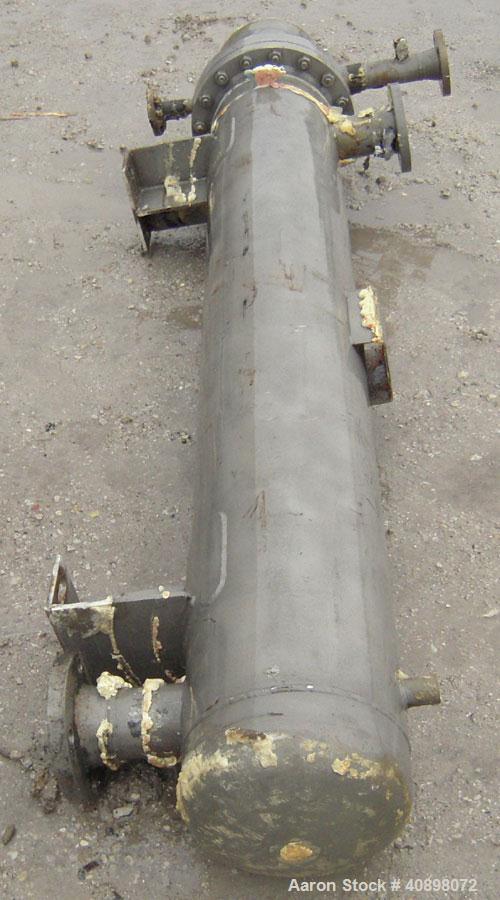 Used Yula U Tube Heat Exchanger, 58 Square Feet, Stainless Steel, Horizontal, Model WCV-2D-66BS. 316L stainless steel shell rated 150 psi at 100 deg F, and –150 deg F at 150 psi. (30) ¾’’ diameter x ...