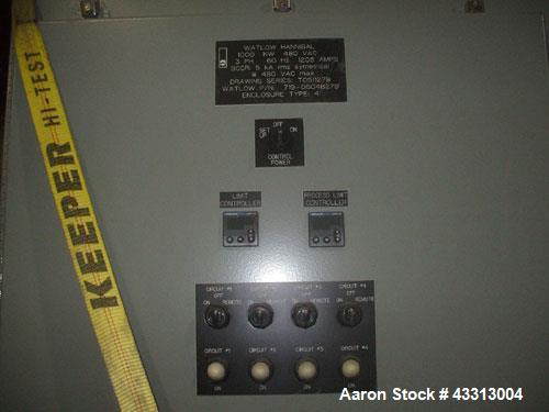 Unused-Watlow Electric Heat Exchanger, 1000 kW, 480 volt, 3/60, 1205 amps, 5 kva rms symmetrical.