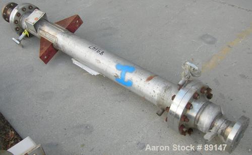 USED: Weldon single pass shell and tube heat exchanger, 18.8 square feet, vertical. 316 stainless steel shell rated 200 psi at 500 deg F. (16) 3/4" diameter x 72" long 316 stainless steel tubes rated...
