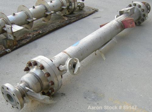 USED: Weldon single pass shell and tube heat exchanger, 18.8 square feet, vertical. 316 stainless steel shell rated 200 psi at 500 deg F. (16) 3/4" diameter x 72" long 316 stainless steel tubes rated...