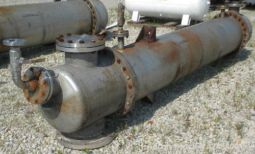 Used Wolfe Mechanical and Equipment Single Pass Shell and Tube Heat Exchanger, 784 square feet, vertical. 304 Stainless steel shell rated 100 psi at 300 degrees F. (400) 3/4'' Diameter x 120’' long 3...