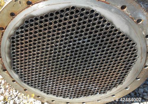 Used Wolfe Mechanical and Equipment Single Pass Shell and Tube Heat Exchanger, 1285 square feet, vertical. 304 Stainless steel shell rated 100 psi at 300 degrees F. (656) 3/4" Diameter x 120’' long 3...