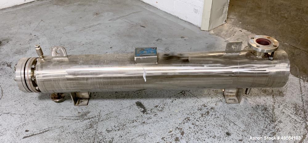 Used Yula Shell and Tube Heat Exchanger, 23 Square Feet, Model CV-2B-60AS