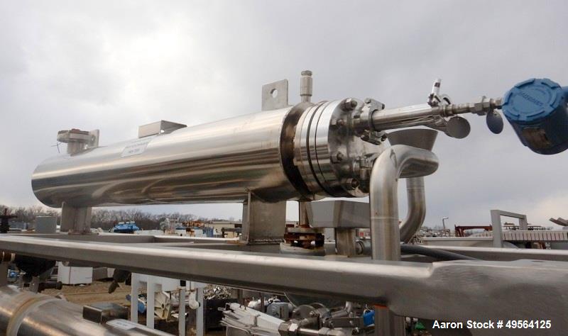 Used Yula Shell and Tube Heat Exchanger, 23 Square Feet, Model CV-2B-60AS