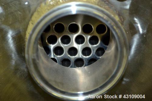 Used Yula Corporation U Tube Heat Exchanger, approximately 103 square feet, horizontal, model CV-2D-60AAS. Carbon steel shell rated FV/150 psi at 375 degrees F.  (80) 1/2’’ diameter x 60" long 316L s...