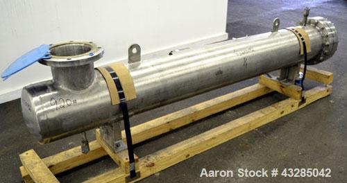 Used Yula U Tube Shell & Tube Heat Exchanger, 144 Square Feet, Model CV-6E-84AS. 316L Stainless steel tubes, 304L tube sheet. (56) U tubes rated 150 psi at 350 degrees F., Atlas Industrial 2205 stain...