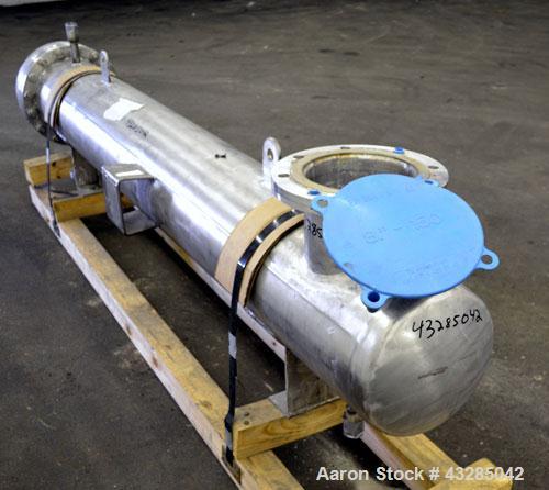 Used Yula U Tube Shell & Tube Heat Exchanger, 144 Square Feet, Model CV-6E-84AS. 316L Stainless steel tubes, 304L tube sheet. (56) U tubes rated 150 psi at 350 degrees F., Atlas Industrial 2205 stain...