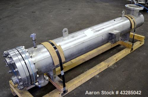 Used Yula U Tube Shell & Tube Heat Exchanger, 144 Square Feet, Model CV-6E-84AS. 316L Stainless steel tubes, 304L tube sheet. (56) U tubes rated 150 psi at 350 degrees F., Atlas Industrial 2205 stain...
