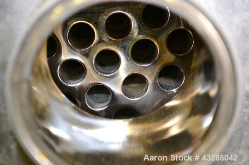 Used Yula U Tube Shell & Tube Heat Exchanger, 144 Square Feet, Model CV-6E-84AS. 316L Stainless steel tubes, 304L tube sheet. (56) U tubes rated 150 psi at 350 degrees F., Atlas Industrial 2205 stain...