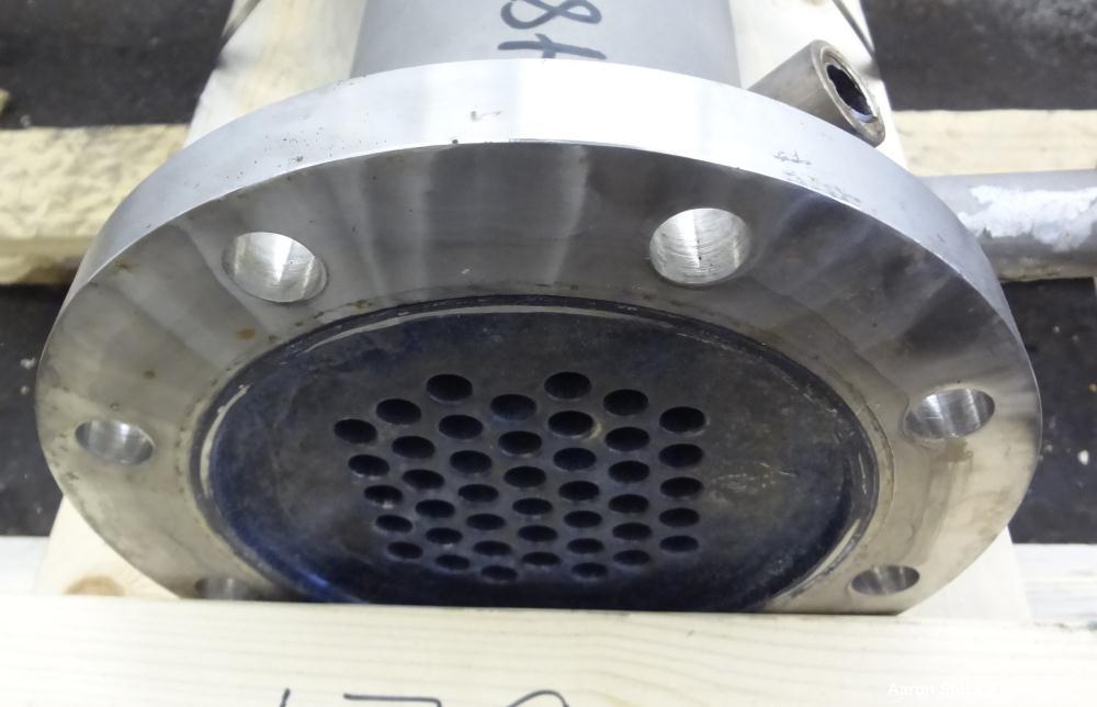 Used Yula Corporation Single Pass Shell & Tube Heat Exchanger, 19 Square Feet, Vertical. Model WC-1A-42AAS. 316L Stainless steel shell rated 120 psi at 350 degrees F. (42) 1/2" Diameter x 42" long 31...