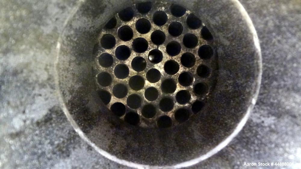 Used Yula Corporation Single Pass Shell & Tube Heat Exchanger, 19 Square Feet, Vertical. Model WC-1A-42AAS. 316L Stainless steel shell rated 120 psi at 350 degrees F. (42) 1/2" Diameter x 42" long 31...