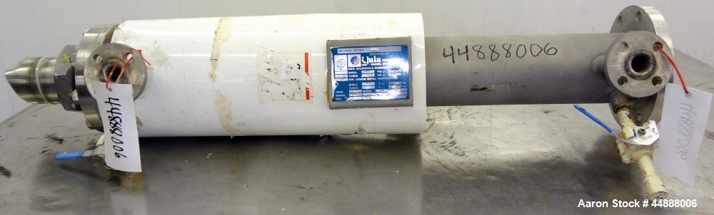 Used- Yula Corporation Vertical Single Pass Shell & Tube Heat Exchanger, 19 Square Feet, Model WC-1A-42AAS