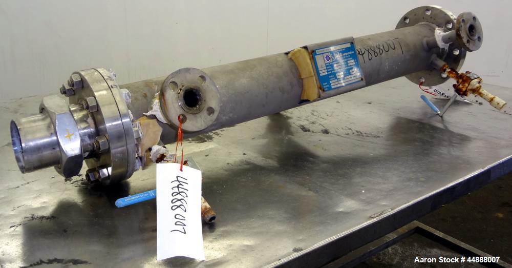 Used Yula Corporation Single Pass Shell & Tube Heat Exchanger, 19 Square Feet, Vertical, Model WC-1A-42AAS