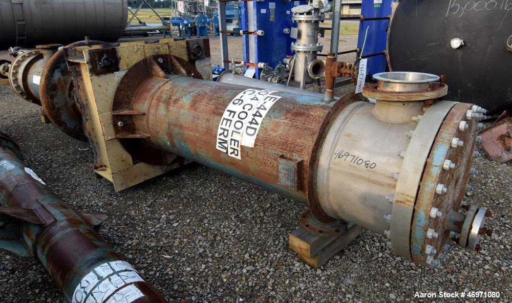 Used Yula 3 Pass Shell & Tube Heat Exchanger, 503 Square Feet, Model WC-3L-168GS, Horizontal. Carbon steel shell rated 108 psi at 40 to 250 degrees F. (93) 1-1/2" diameter x 168" long 304L stainless ...