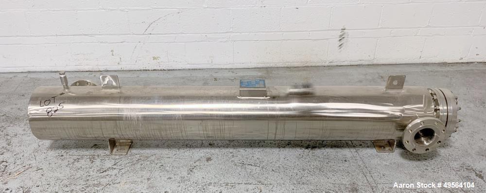 Used Yula Shell and Tube Heat Exchanger, 82 Square Feet, Model WCV-2C-84AAS,