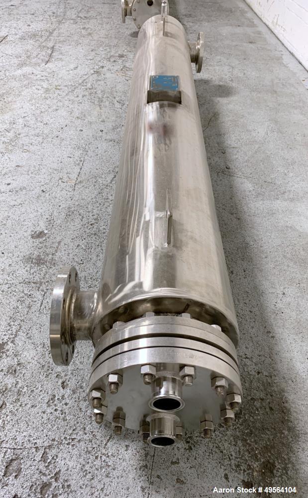 Used Yula Shell and Tube Heat Exchanger, 82 Square Feet, Model WCV-2C-84AAS,