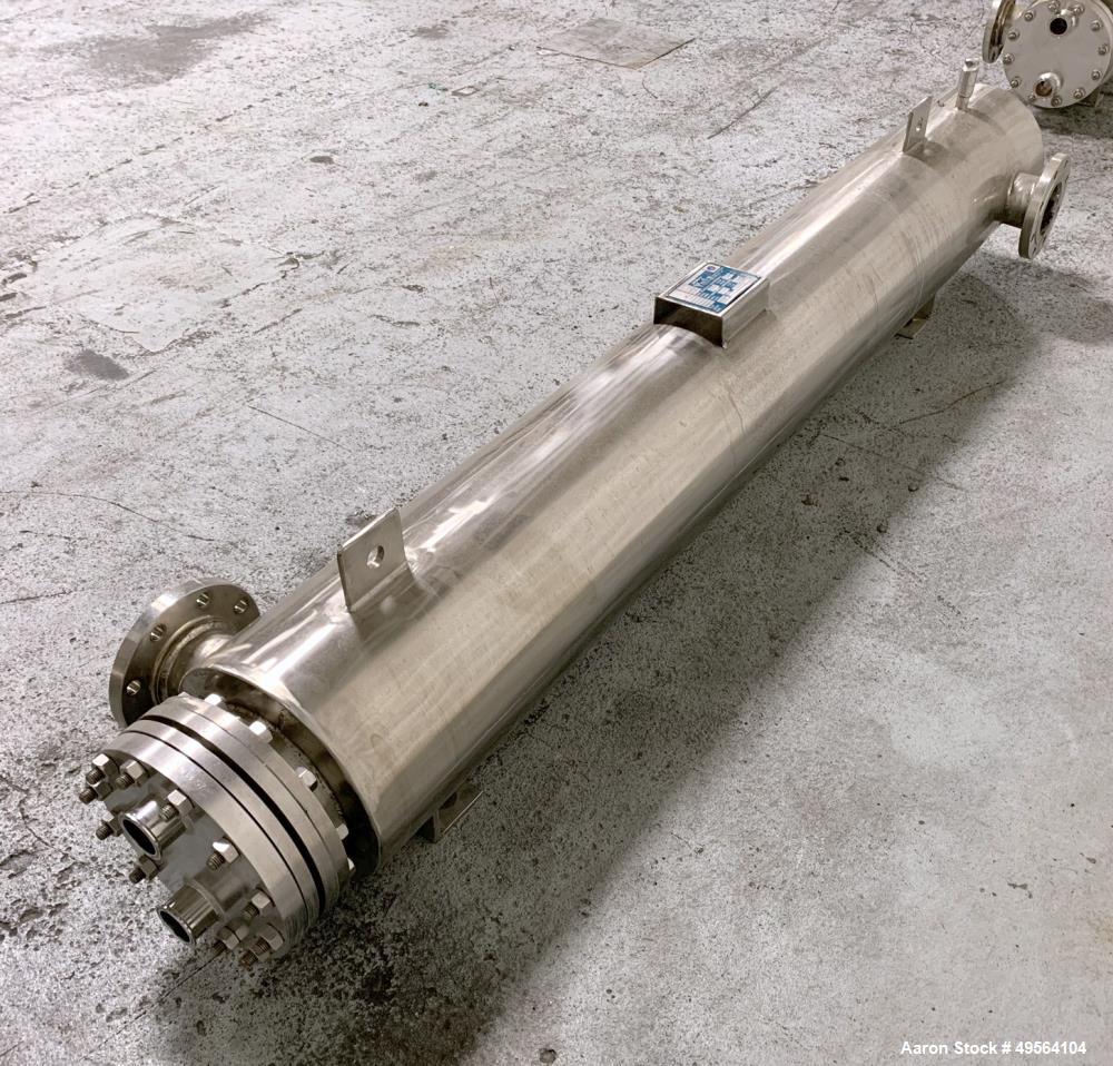 Used Yula Shell and Tube Heat Exchanger, 82 Square Feet, Model WCV-2C-84AAS,