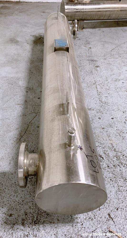 Used Yula Shell and Tube Heat Exchanger, 82 Square Feet, Model WCV-2C-84AAS,