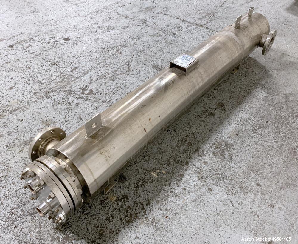 Used Yula Shell and Tube Heat Exchanger, 82 Square Feet, Model WCV-2C-84AAS