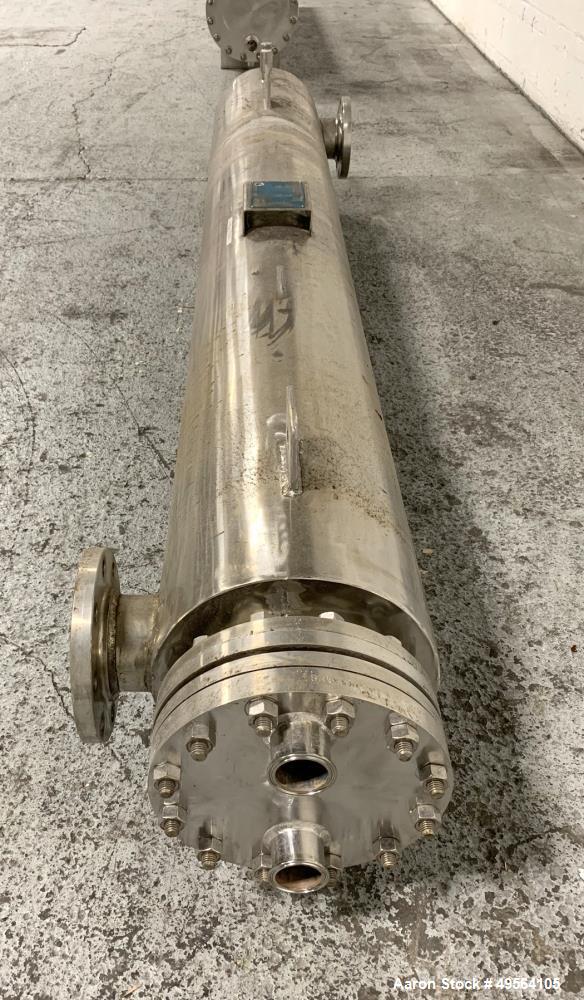 Used Yula Shell and Tube Heat Exchanger, 82 Square Feet, Model WCV-2C-84AAS