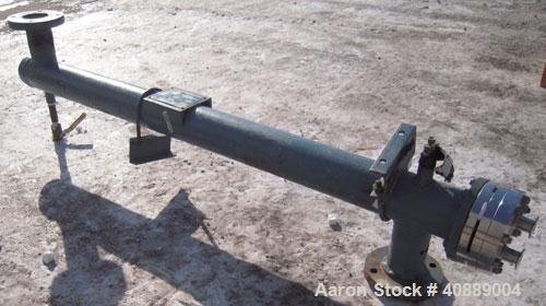 Used Yula U Tube Heat Exchanger, ModelWCV-4AA-60AS. Approximately 3.68 square feet, horizontal. Carbon steel shell rated 150 psi at 300 deg F. (4) 5/8'' diameter x 60" long 316L stainless steel tubes...