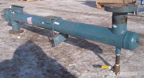Used Yula U Tube Heat Exchanger, ModelWCV-4AA-60AS. Approximately 3.68 square feet, horizontal. Carbon steel shell rated 150 psi at 300 deg F. (4) 5/8'' diameter x 60" long 316L stainless steel tubes...